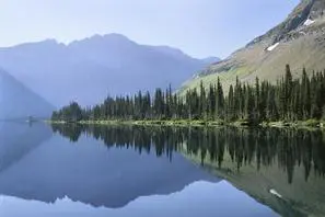 Perfect Reflection In A Mountain Lake, Glacier National Park, Montana